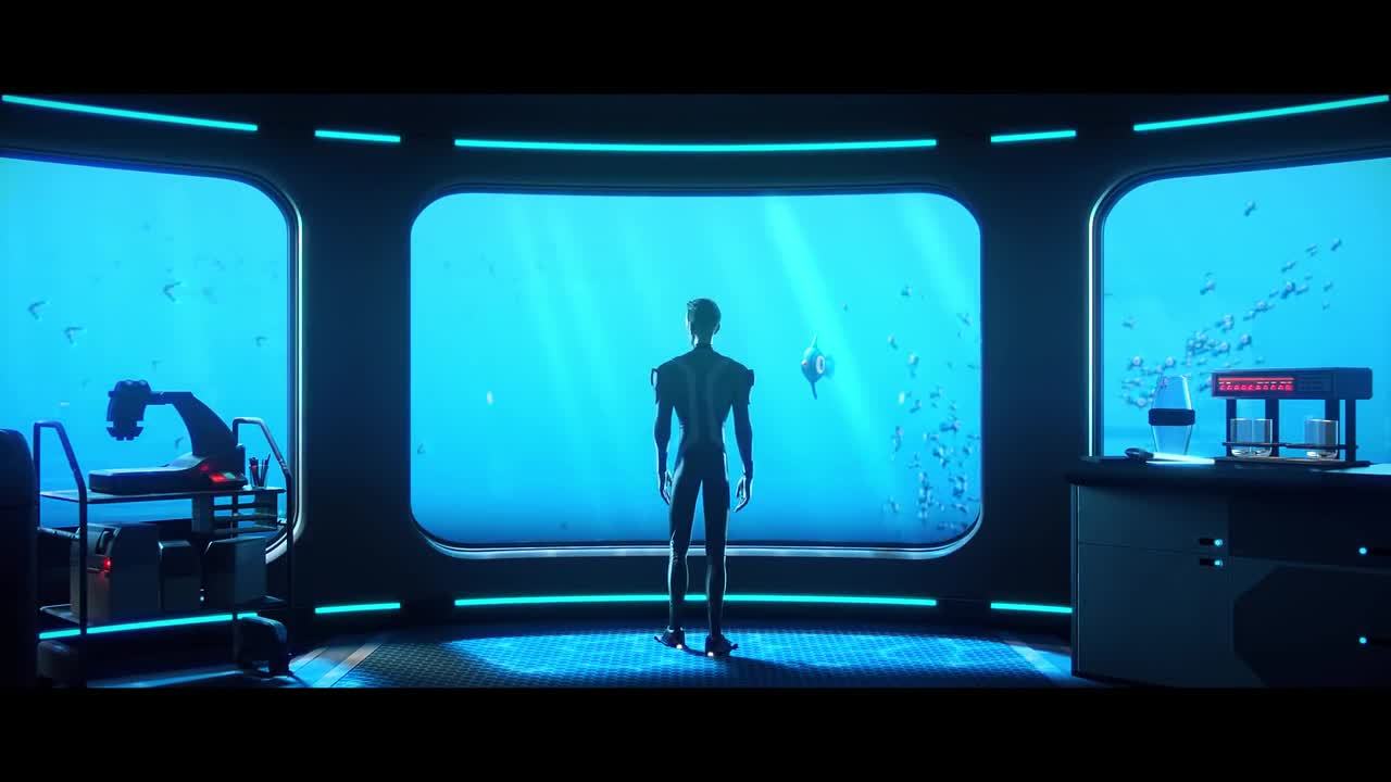 A still image from the Subnautica cinematic trailer